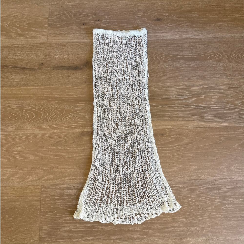 Meshki Cordelia Knit Maxi Skirt Size XXS in Cream Nude